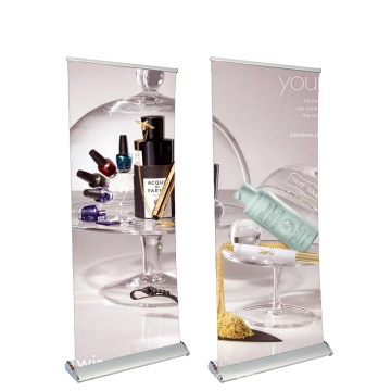 Special custom banner shelf easy Roll up banner display shelf for pull banners